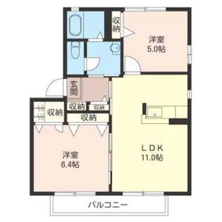 メビュース東城南G【1階】の間取り