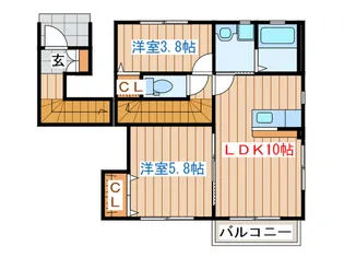 Amis大富【2階】の間取り