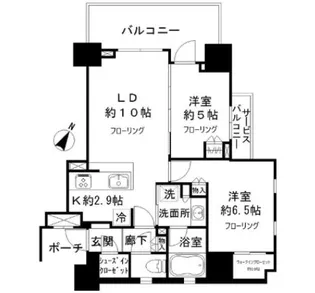 シティハウス曳舟ハウスA【5階】の間取り