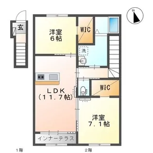 カーサ ミルフィーユ【2階】の間取り