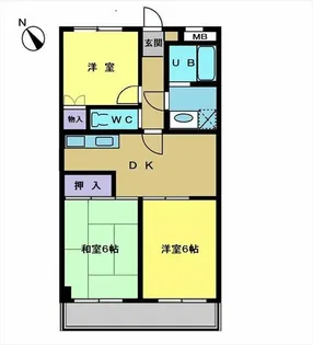 サンホワイト富士見が丘【6階】の間取り