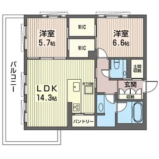 GRAN CREST 陽東【1階】の間取り