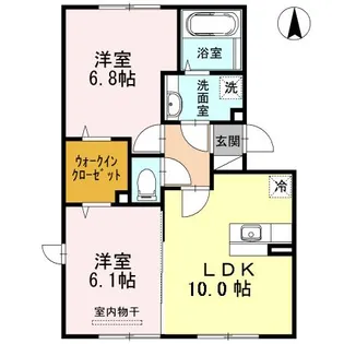 熊本県熊本市南区出仲間2【アパート】の間取り