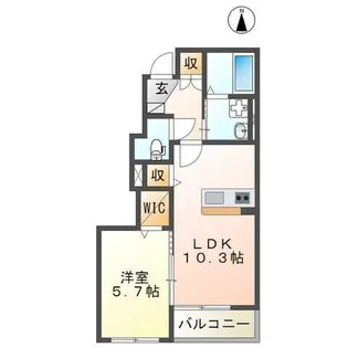 仮)久留米市山川安居野アパート新築工事【1階】の間取り