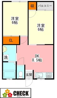 コーポ東建V【2階】の間取り