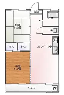 2LDKの間取り画像