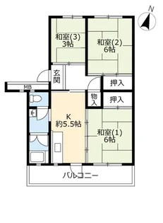 UR高津【3階】の間取り