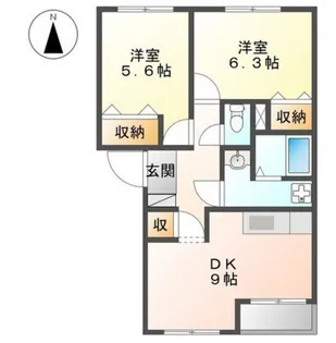 ブルーハイム吉田【1階】の間取り