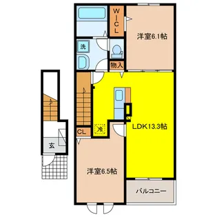 岐阜県岐阜市芋島4【アパート】の間取り
