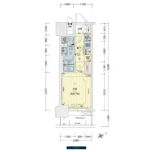 プレサンスOSAKADOMECITYビーツ【4階】の間取り