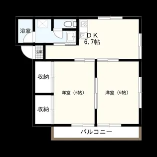 メゾン宿ノ川A【2階】の間取り