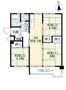 UR花山東【1階】の間取り