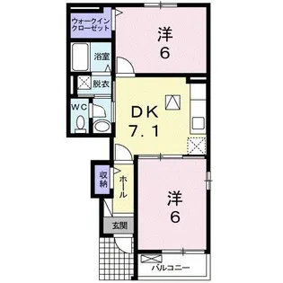 グラース B【1階】の間取り
