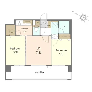 Quintet Minami Fukuoka【3階】の間取り