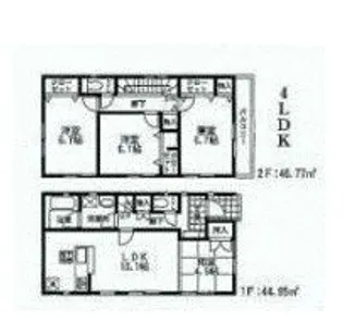 神奈川県厚木市上荻野【一戸建】の間取り