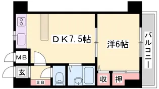 D-スクウェア加古川【3階】の間取り