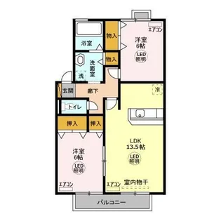 オーシャンヒルズ E【2階】の間取り