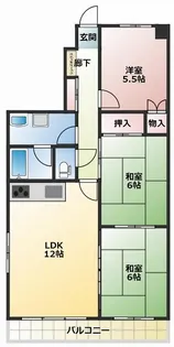 高知県高知市福井扇町【マンション】の間取り
