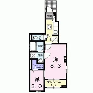 グランテラスB【1階】の間取り