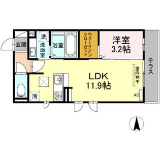 エクレール上代II【2階】の間取り