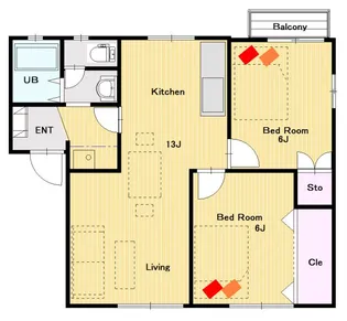 サンルミエール【1階】の間取り
