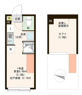 1Rの間取り画像