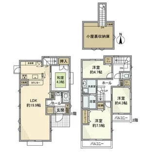 東京都小平市上水本町3【一戸建】の間取り