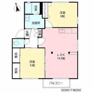 セントラルパーク横尾 B棟【2階】の間取り