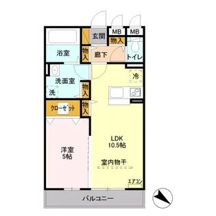 1LDKの間取り画像