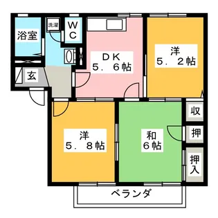 フォレストコートC【2階】の間取り