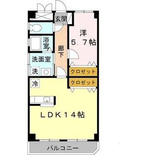 大阪府大阪市住吉区山之内2【マンション】の間取り