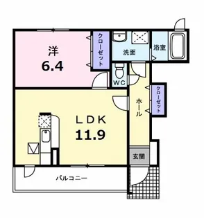 1LDKの間取り画像