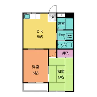 第2西町ハイツ【2階】の間取り