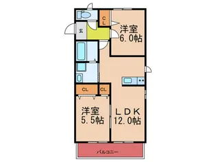 ディアコートII【1階】の間取り