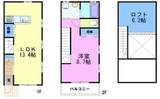メゾネット元今泉 Bの間取り
