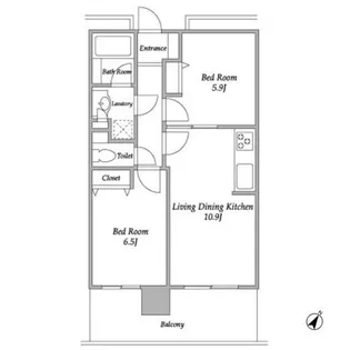 プラザタワー勝どき【22階】の間取り