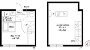 オプション坂下【4階】の間取り