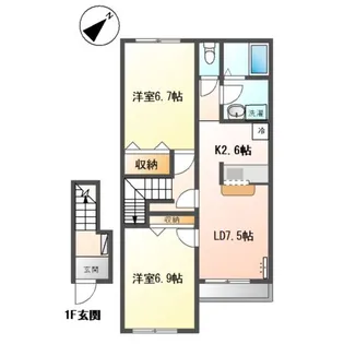 ヴェルクレスト【2階】の間取り