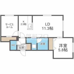 コローレ月寒東【4階】の間取り