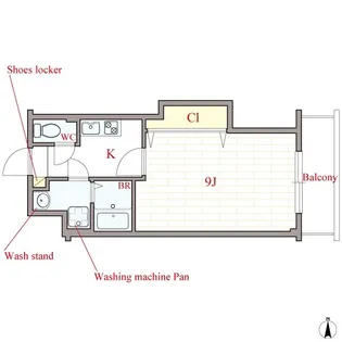 クラビス上町台【4階】の間取り