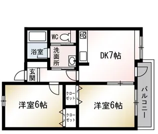 デュオブラウンA棟【2階】の間取り