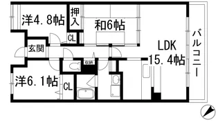 アメニティコート宝塚湯本【9階】の間取り