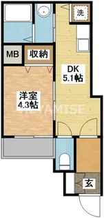 クオーレ浜町【5階】の間取り