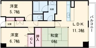 プリンスハイツ木場町壱番館【1階】の間取り