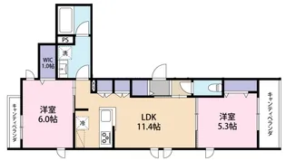 グラース等々力【3階】の間取り