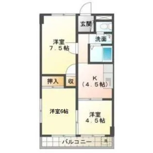 コーポ杉山VII【1階】の間取り