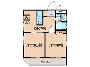 ニューハイツ大和【9階】の間取り