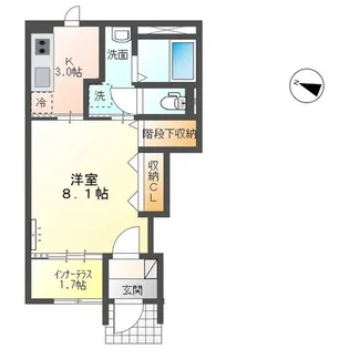 エスポワール六丁の目【1階】の間取り
