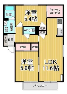 メゾンスターベストB【2階】の間取り