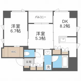 エンクレスト博多THE TIME【2階】の間取り